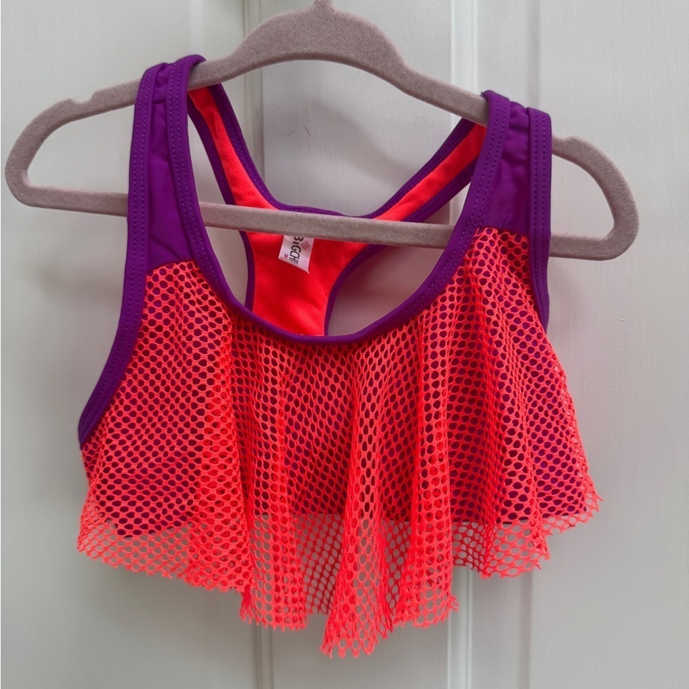 🎊HP🎉 NWOT BIGCHILL 2T Girls Orange & Purple Bikini Bathingsuit Top